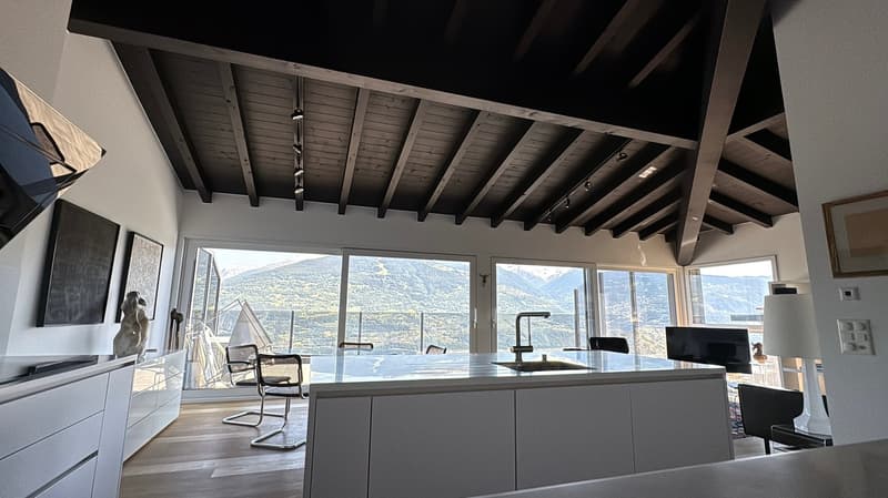 Savièse (VS) Magnifique attique de deux chambres en suite avec vue panoramique sur les montagnes (8)