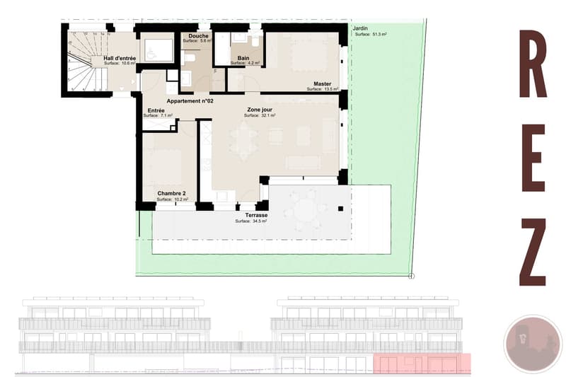 Appartement neuf de 3.5 pièces avec terrasses et jardin à Martigny (4)