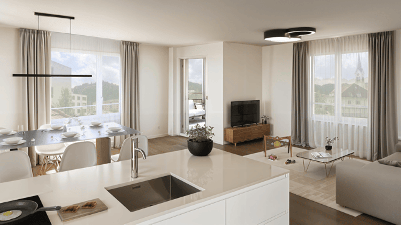 Letzte Wohnung: 4.5 Zimmer mit Sicht auf die Pilatuskette, barrierefrei – Menznau (4)