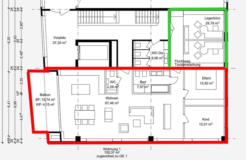 Neubau Verkauf Wohnung 110m² See-Säntis Sicht Büro/Lagerkauf n. Absprache, Klima, Be-und Entlüft (7)