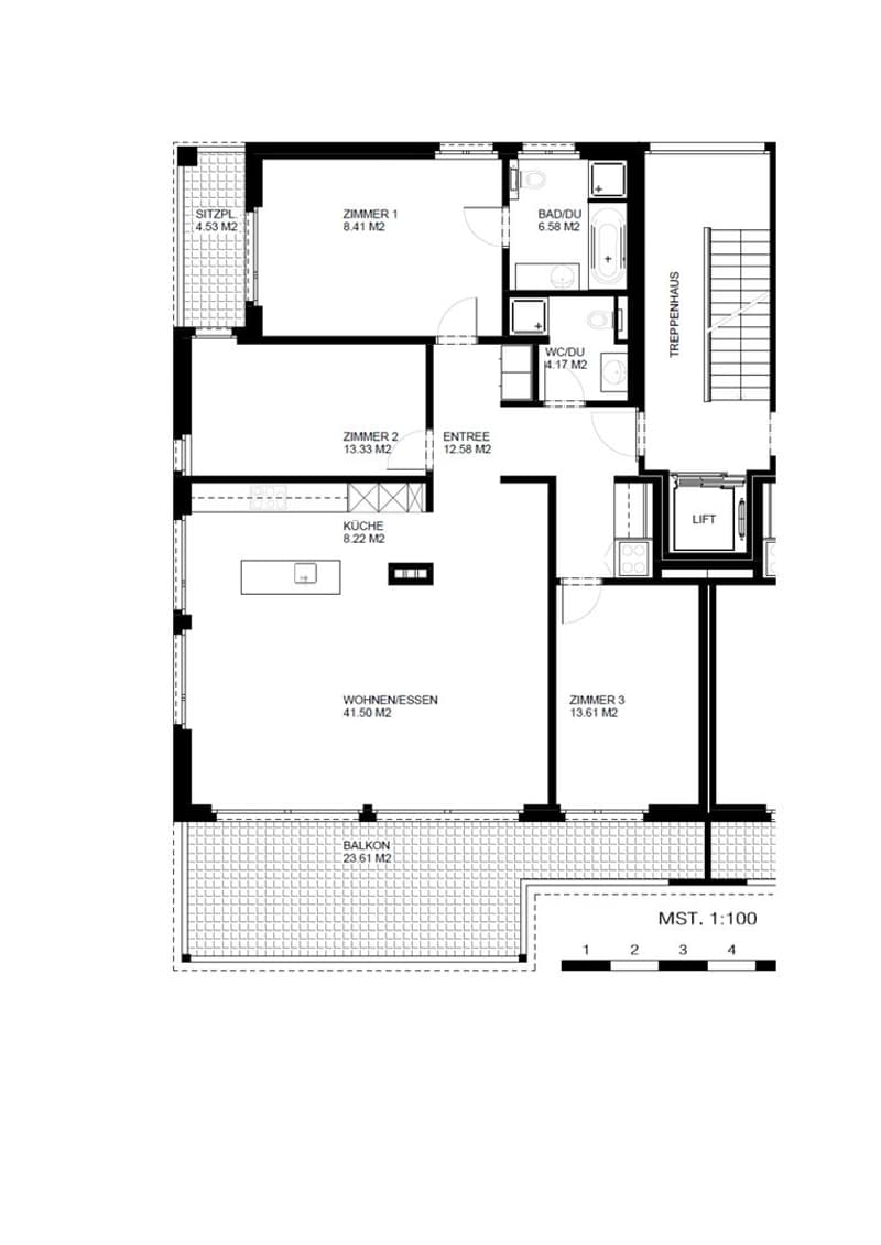 Moderne 4½ Zimmerwohnung mit sonnigem Balkon und schöner Aussicht (10)