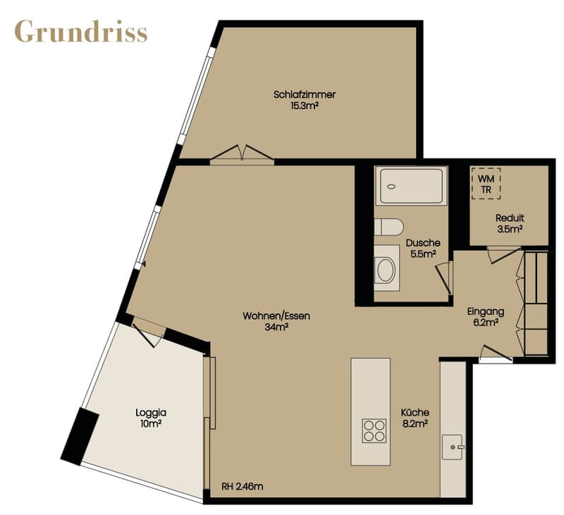 Moderne 2.5-Zimmer-Wohnung mit Balkon und Blick ins Grüne und auf die Sihl (15)