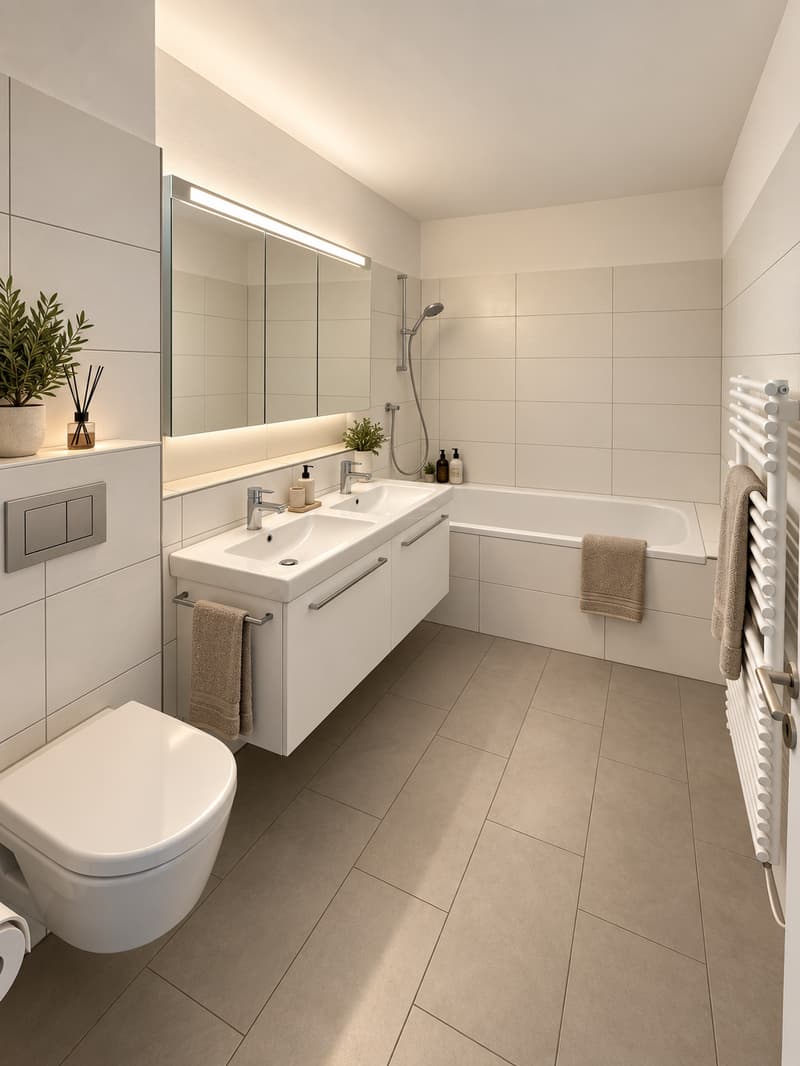 Bad/WC mit Doppellavabo