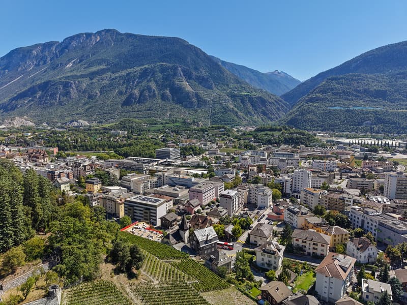 Vue aérienne de Sierre
