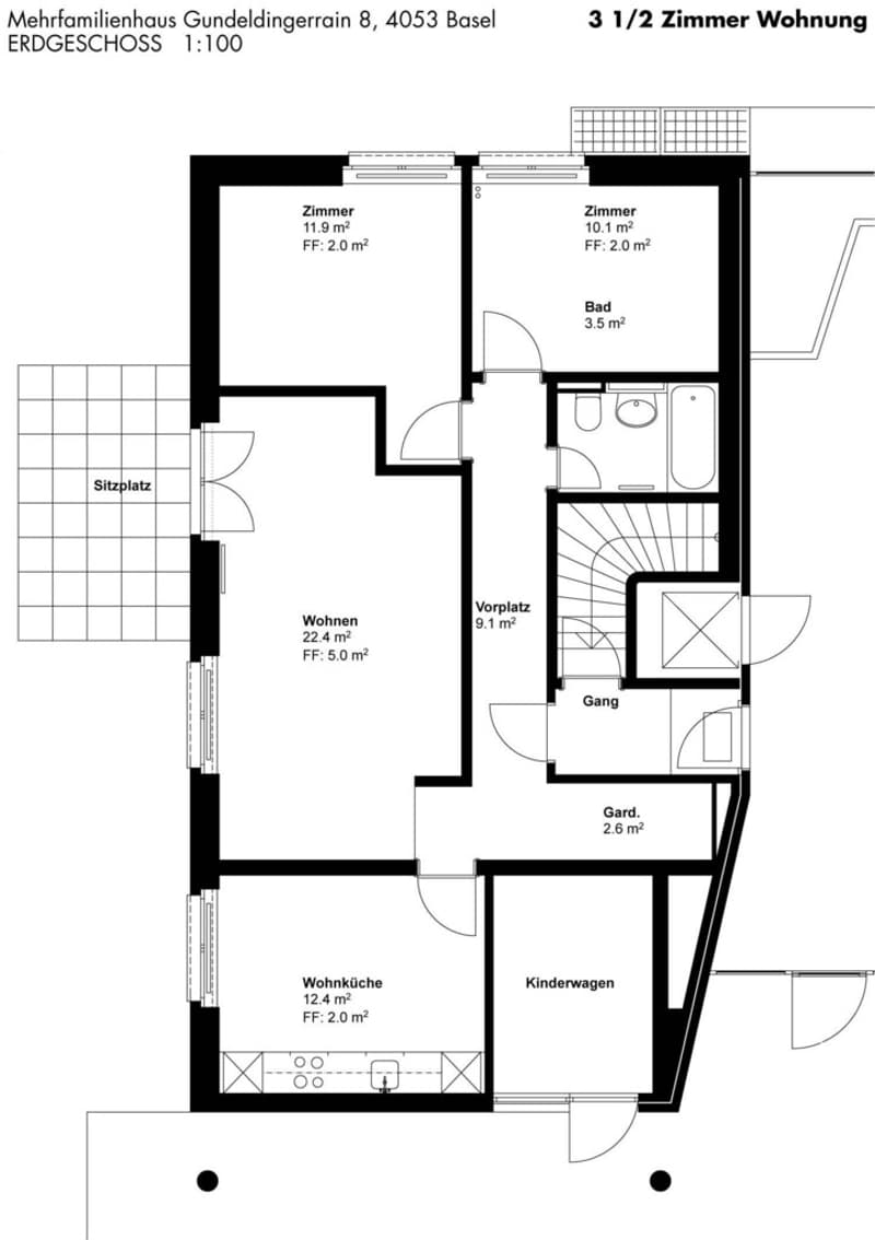 3,5 Zimmerwohnung in Gundeli (5)
