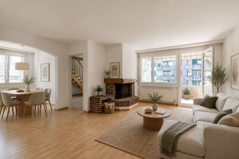 Grosszügige 4-Zimmer-Wohnung mit zwei Balkonen und Weitblick ins Grüne (2)