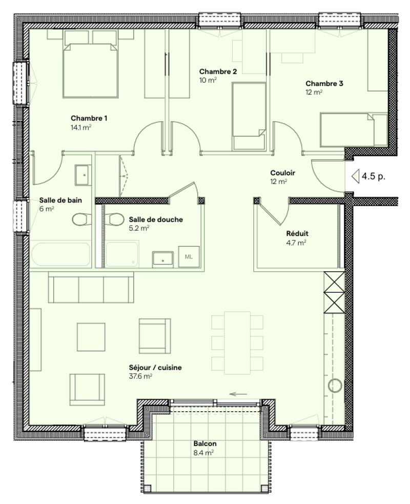 Appartement neuf de 4.5 pièces à St-Aubin FR – Accessible et lumineux (9)