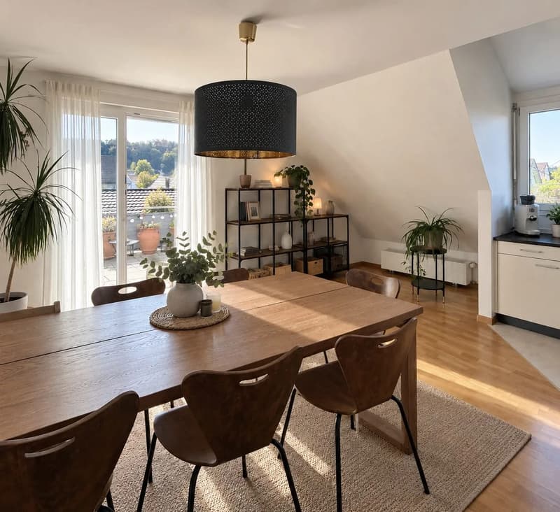 Ruhig wohnen, zentral verbunden - helle 4-Zimmer-Maisonette mit grossem Balkon in Muttenz (1)