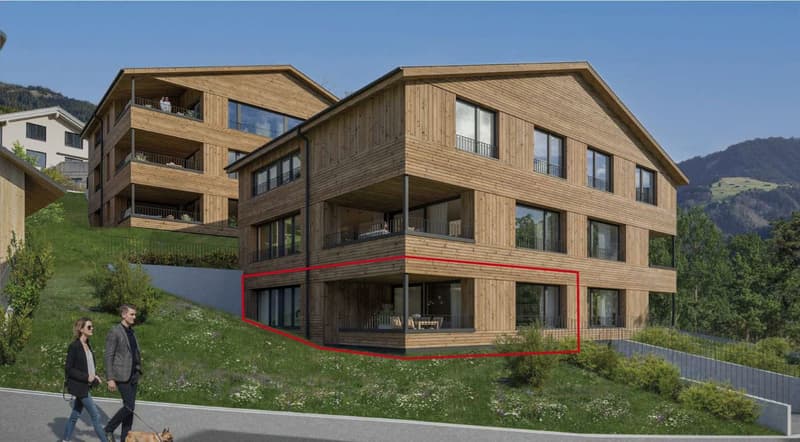 NEUBAU 3½-Zimmer-Neubauwohnung mit Garten im Projekt PRADA, Seewis (1)