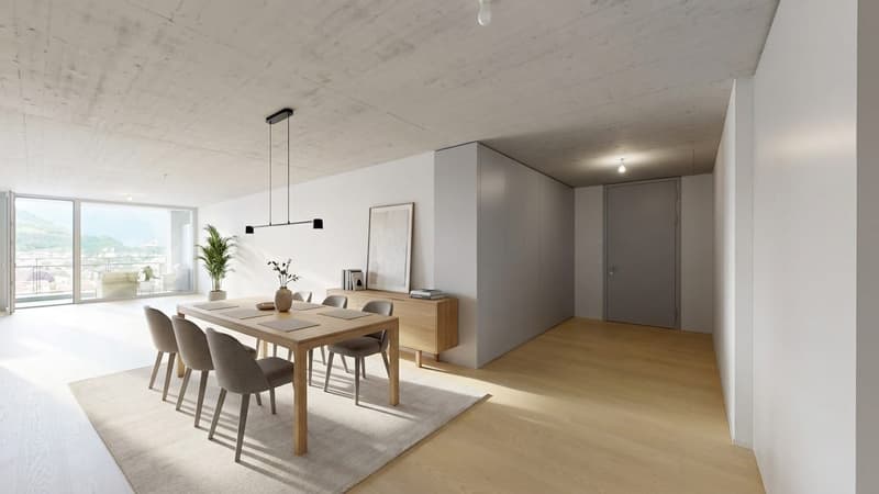 3.5-Zimmer mit Loggia und Bergsicht in Mels mieten (3)