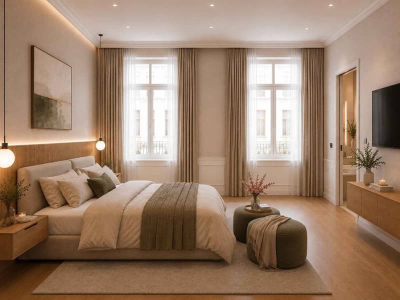 Chambre à coucher après rénovation
