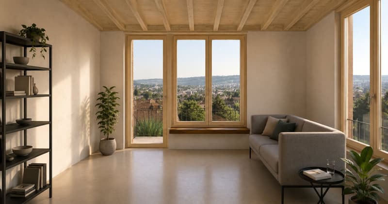 Attique 4.5 pièces, loggia 33 m² vue sur les Alpes — construction bois neuve, Biel/Bienne (3)