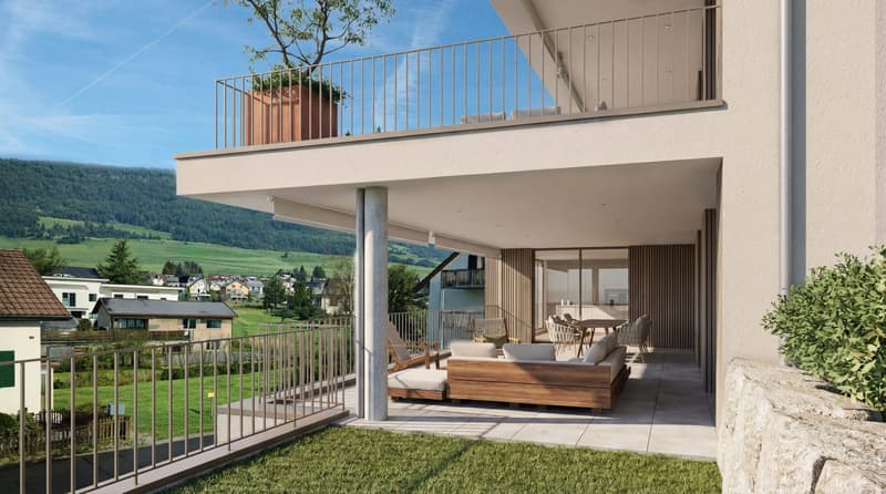 4.5-Zimmer-Terrassenwohnung mit 52 m² Loggia und 12m² Rasenfläche in Erlinsbach kaufen (2)