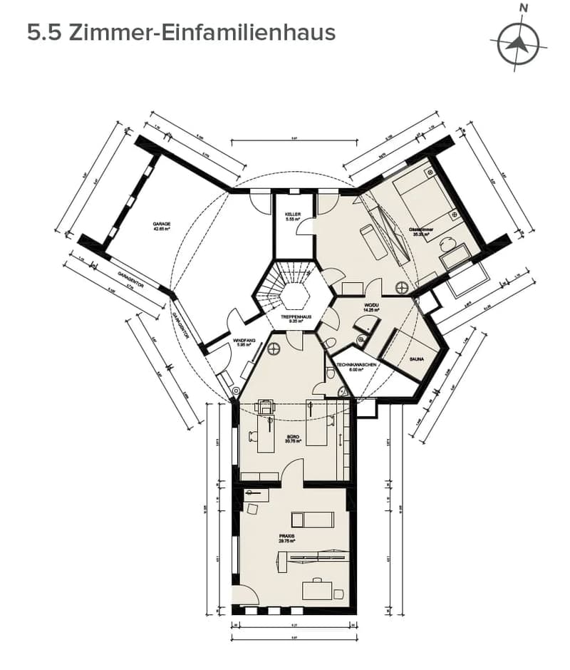 Freistehendes Architektenhaus mit integriertem 1.5 Zimmer Studio (12)