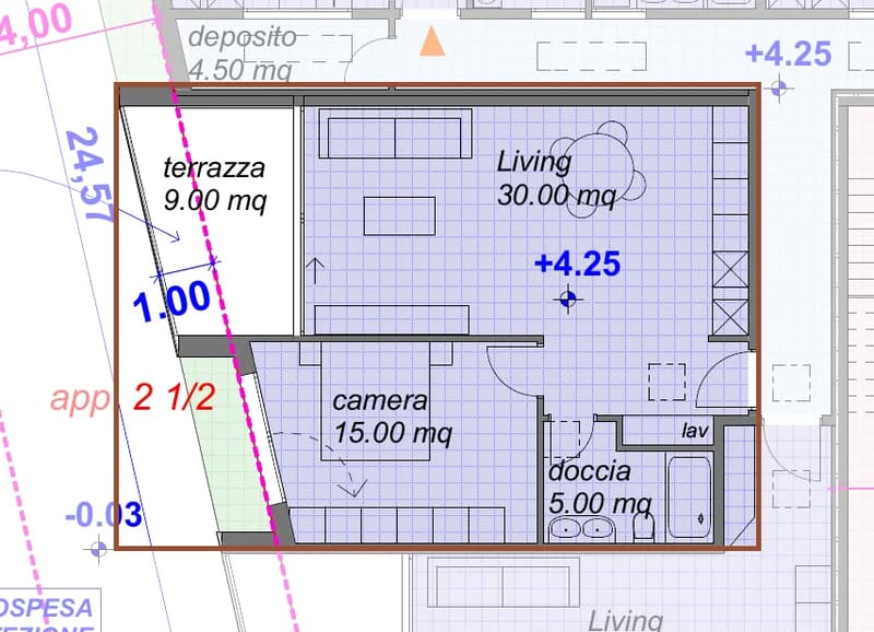 Moderno appartamento 2½ locali con terrazza a Contone A05 (7)