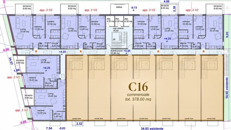 INTERA SUPERFICIE COMMERCIALE CENTROVONK – 1.238 m² SULLA VIA CANTONALE a Contone (5)
