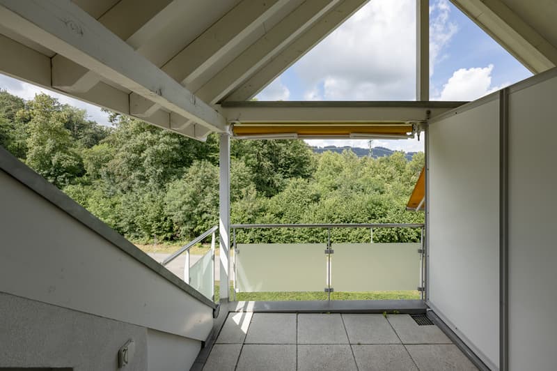 gedeckte Terrasse im Dachgeschoss