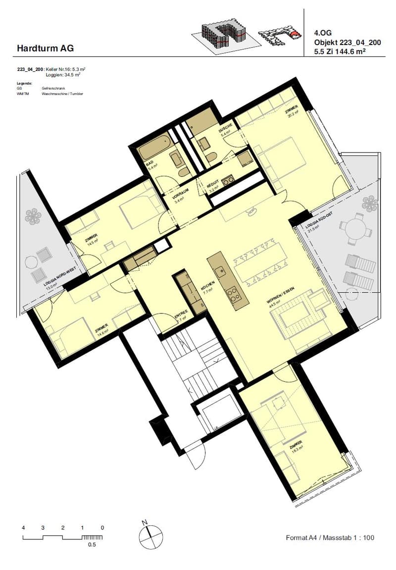 Grosszügige und lichtdurchflutete 5.5 Zimmerwohnung  - Wohnen im Hard Turm Park (7)