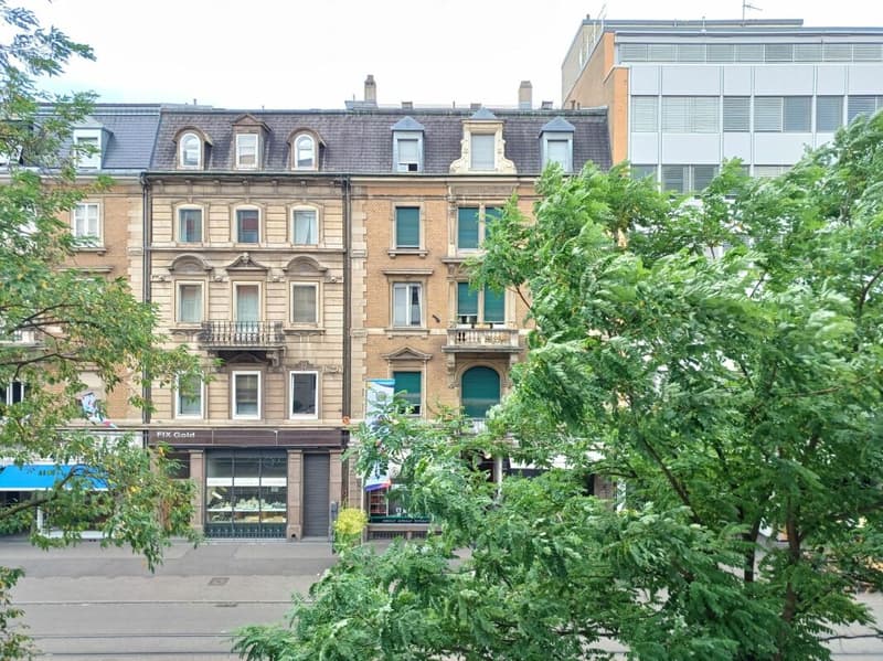 Blick aus dem Fenster auf die Clarastrasse