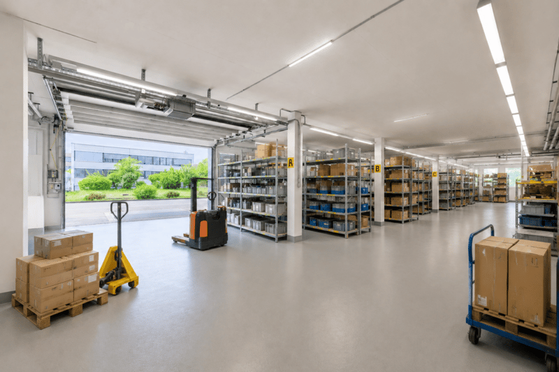 Drivable storage and workshop area with roll-up door (6)