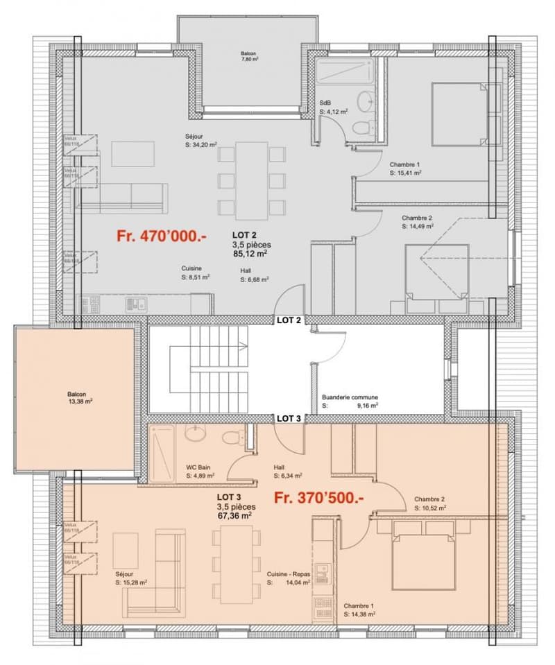 Vallorbe, appartements de 5.5 pièces 132 m2  à 90 m2, en cours de construction (3)