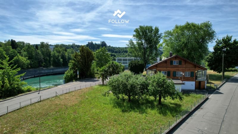 Oggetto di amore in una posizione premium assoluta: chalet con grande terreno direttamente sul fiume Aare (20)