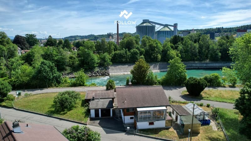 Oggetto di amore in una posizione premium assoluta: chalet con grande terreno direttamente sul fiume Aare (3)