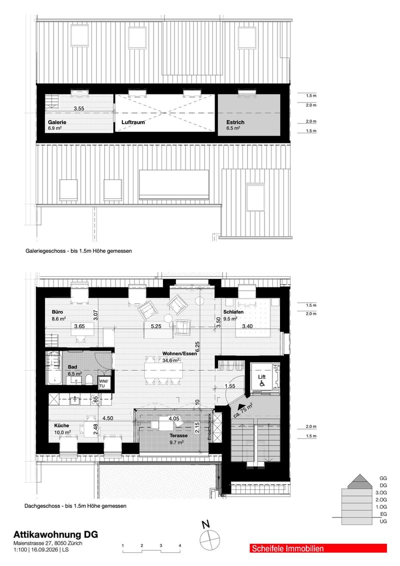 Charmante 1.5-Zimmer-Dachwohnung mit Terrasse in Zürich-Affoltern (3)