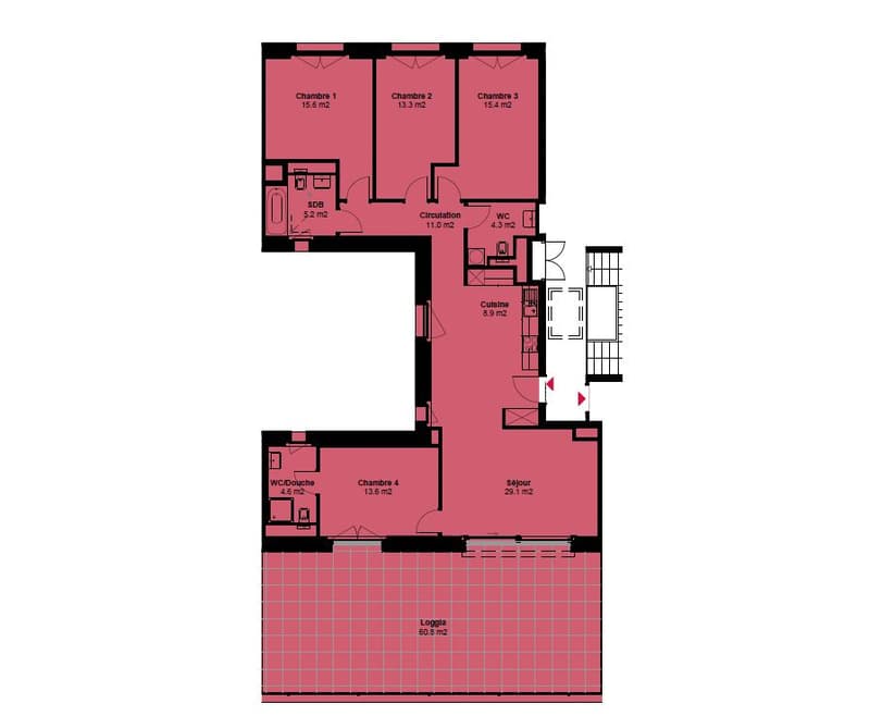 Appartement, 4.5 pièce(s) (2)