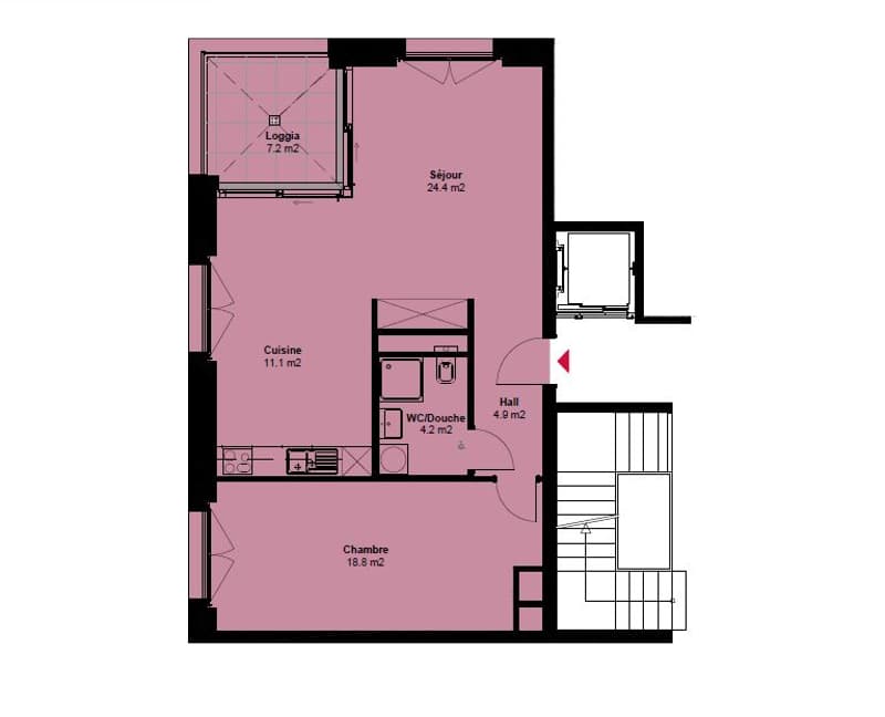 Appartement, 3.5 pièce(s) (2)