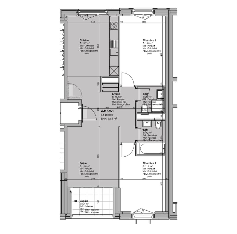 Appartement, 3.5 pièce(s) (2)