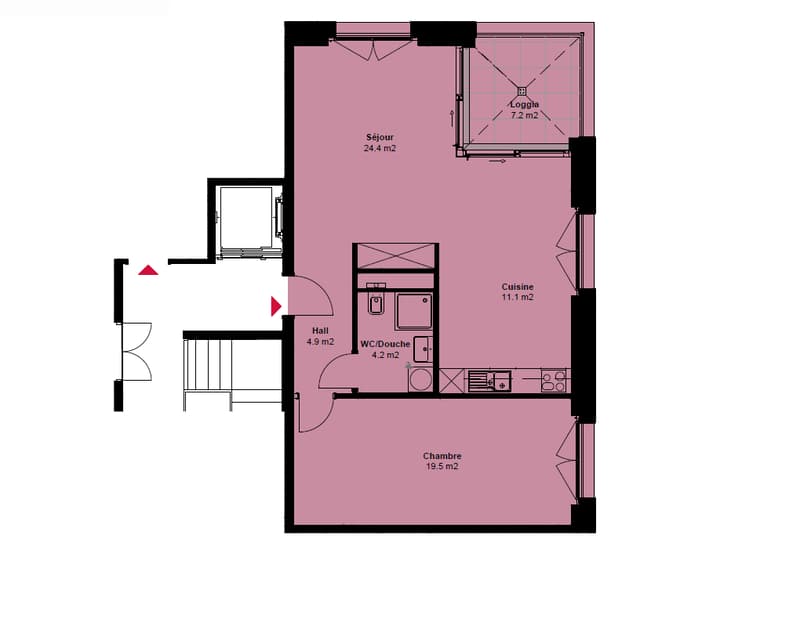 Appartement, 2.5 pièce(s) (2)