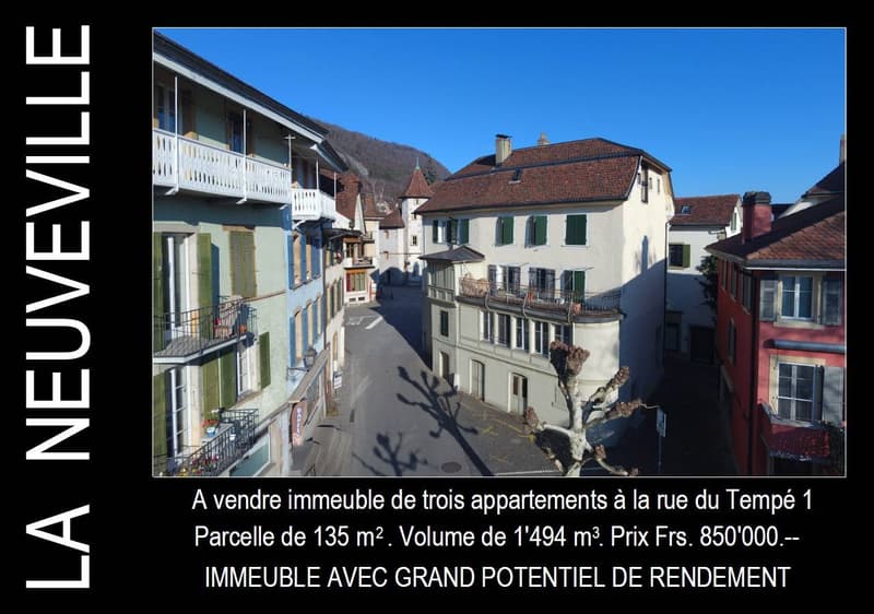 BAISSE DE PRIX - Maison unique avec 3 appartements à La Neuveville (1)
