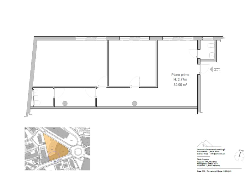 Floor plan showing layout with dimensions and room labels.