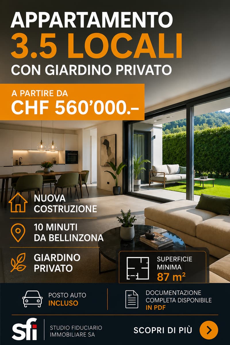 3.5 locali nuovo con giardino, a 10 min da Bellinzona (2)