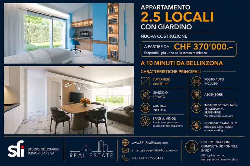 2,5 Zimmer neues Apartment mit Garten, 10 Minuten von Bellinzona (3)