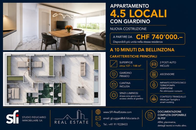 4.5 locali nuovo con giardino, a 10 min da Bellinzona (2)