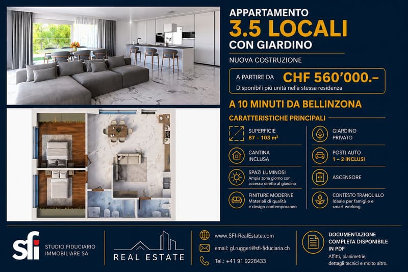 3.5 new rooms with garden, 10 minutes from Bellinzona (4)