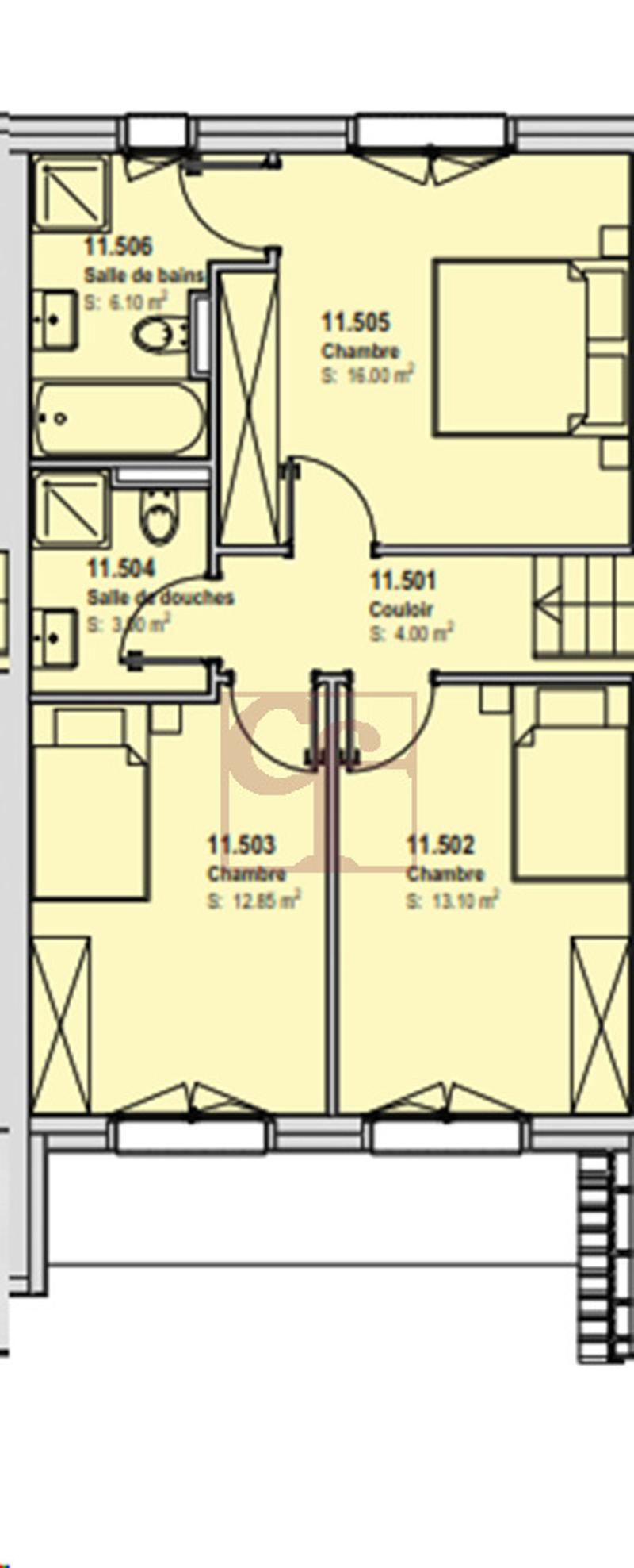 Plan Lot 11 - 5.5 pièces en duplex - 2ème étage