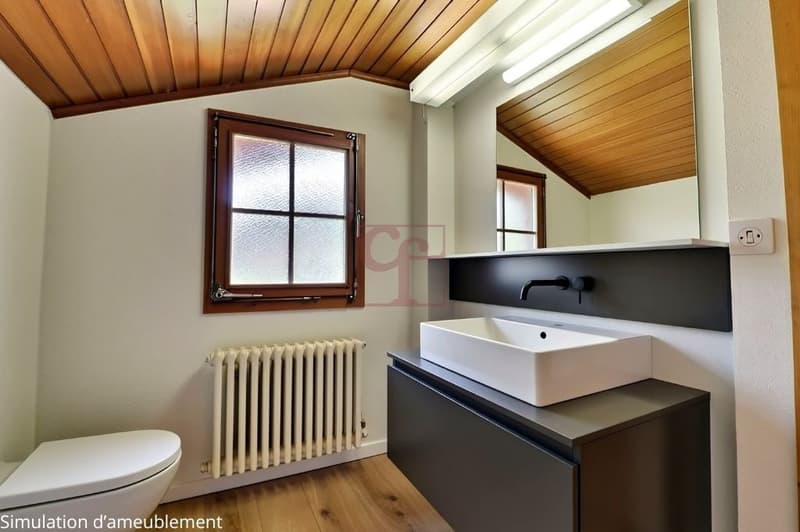 Salle de bain avec simulation d'ameublement