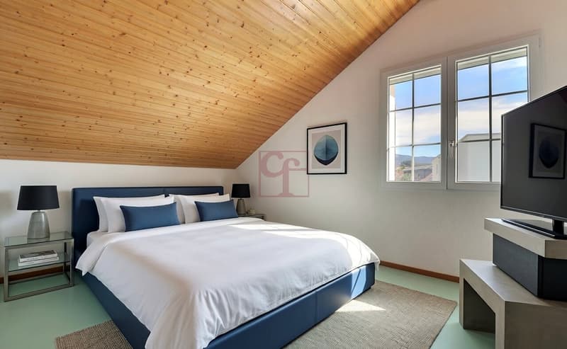 Simulation d'ameublement de la chambre à coucher de 17 m2