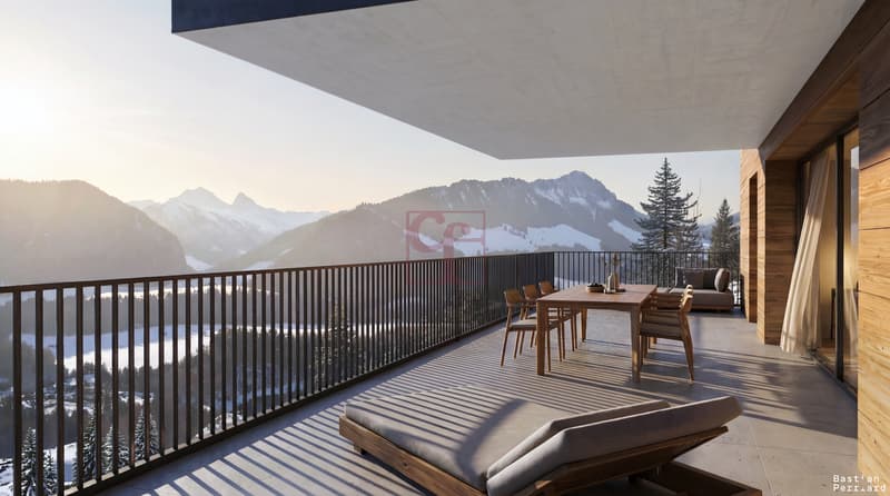 Image de synthèse terrasse rez supérieur du 5.5 pcs