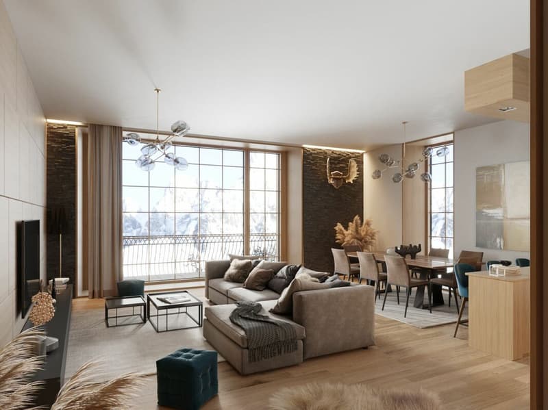 Residence du Glacier in una posizione centrale e tranquilla. T5. La vista da questo appartamento seminterrato è limitata. (3)