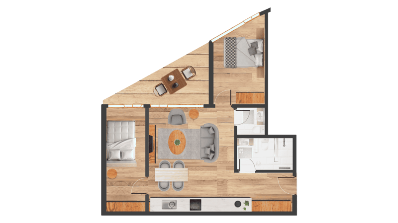 Dom 4545 - Besitzen Sie Ihr exklusives Hotelstudio oder Ihre Hotelsuite in Saas-Fee - betrieben von Dorint Hotels & Resorts. 3.5 Zimmerapartment 205 (5)