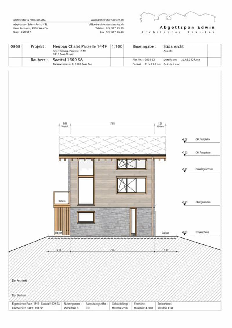 Snowstar Zen Lauinen Saas-Grund New Build 2026/27. Attractive single-family house in a green area. Main residence. Including 2 parking spaces. (15)