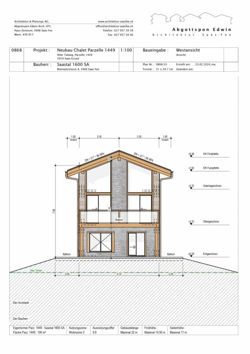 Snowstar Zen Lauinen Saas-Grund New Build 2026/27. Attractive single-family house in a green area. Main residence. Including 2 parking spaces. (14)