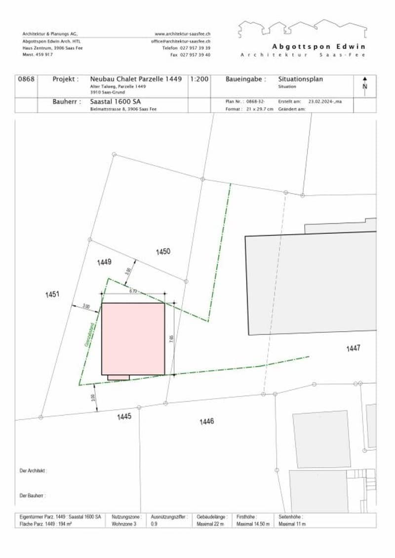 Snowstar Zen Lauinen Saas-Grund New Build 2026/27. Attractive single-family house in a green area. Main residence. Including 2 parking spaces. (6)