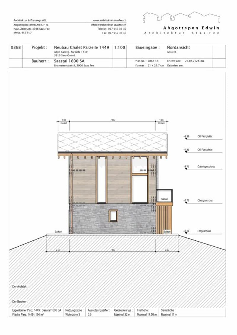 Snowstar Zen Lauinen Saas-Grund New Build 2026/27. Attractive single-family house in a green area. Main residence. Including 2 parking spaces. (13)