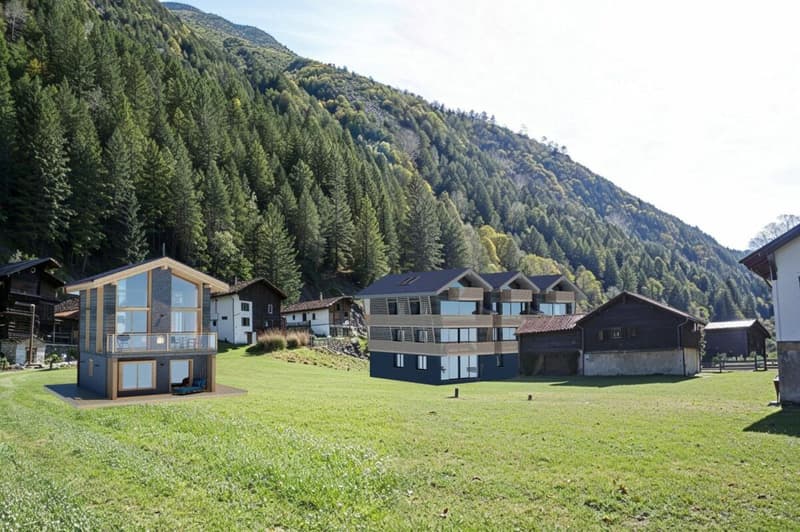 Snowstar Zen Lauinen Saas-Grund New Build 2026/27. Attractive single-family house in a green area. Main residence. Including 2 parking spaces. (2)