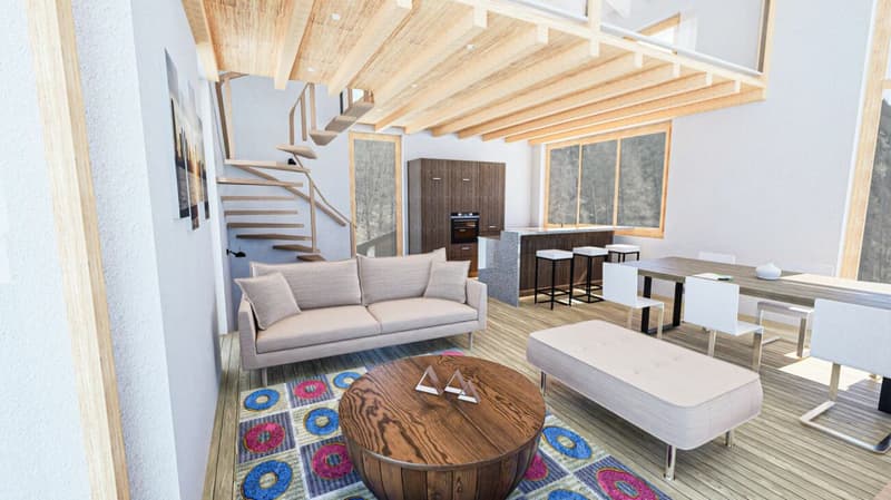 Snowstar Zen Lauinen Saas-Grund New Build 2026/27. Attractive single-family house in a green area. Main residence. Including 2 parking spaces. (4)